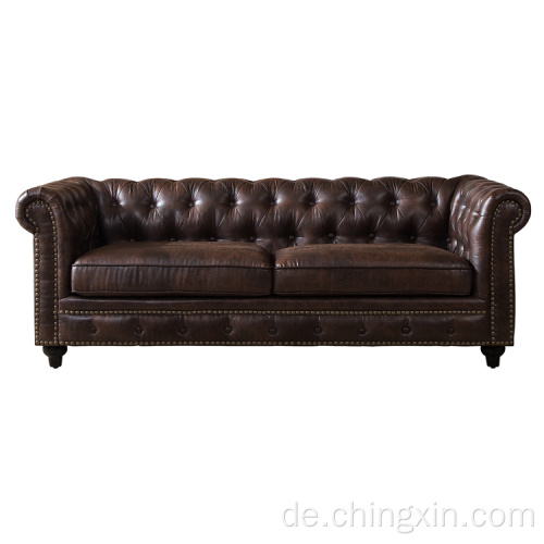 Amerikanischer Stil KD Tufted Chesterfield Sofa Sofa Wohnzimmermöbel